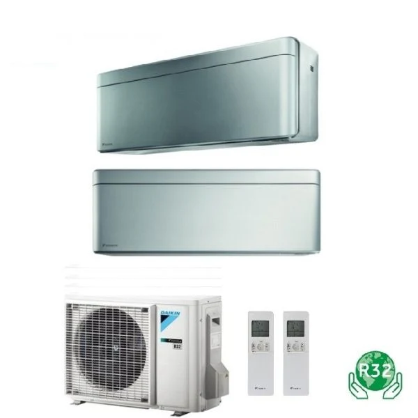 CLIMATIZZATORE DAIKIN STYLISH TOTAL SILVER DUALSPLIT 12000+12000+2MXM50M/N R32 - immagine 2